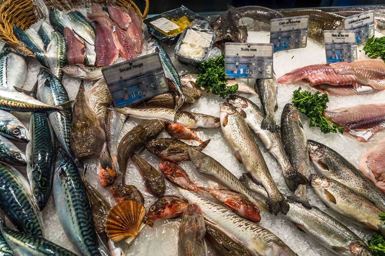 Fischverkauf in der Markthalle von Avignon / © Foto: Georg Berg