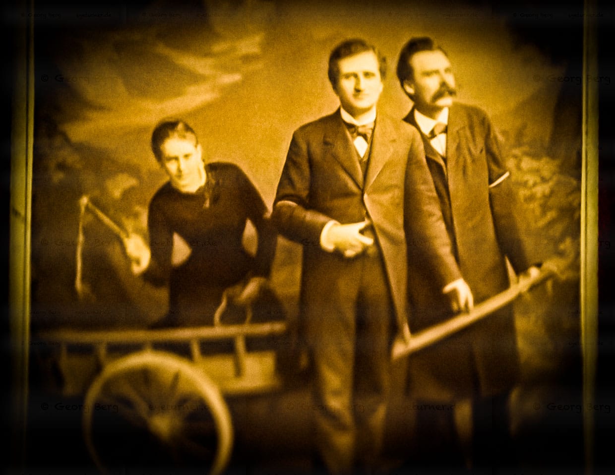 Das berühmte Foto mit Lou von Salomé und Paul Rée entstand 1882 nach Nietzsches Baseler Zeit / © Foto: Georg Berg